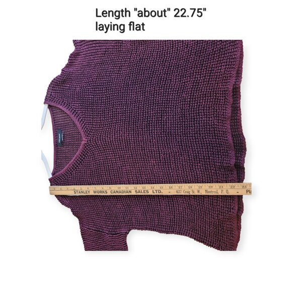 Isabel Marant Burgundy Linen-Cotton Looseweave Oversized Poncho Sweater size S/M - Picture 9 of 12